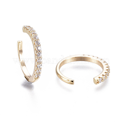 Brass Micro Pave Clear Cubic Zirconia Cuff Earrings&nbsp;EJEW-I249-15G