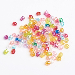 Mixed Color Plating Faceted Round Acrylic Spacer Beads&nbsp;X-PL400