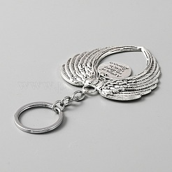 Valentine's Day Big Wing Tibetan Style Alloy Pendant Keychain&nbsp;KEYC-WH0024-27AS