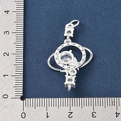 Brass Micro Pave Clear Cubic Zirconia Pendants&nbsp;KK-K407-48S