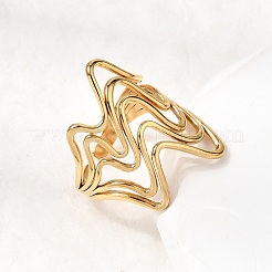 5Pcs 304 Stainless Steel Open Cuff Rings for Women&nbsp;RJEW-K313-07G