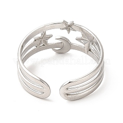 Non-Tarnish 304 Stainless Steel Cuff Wide Band Rings&nbsp;RJEW-E063-13P