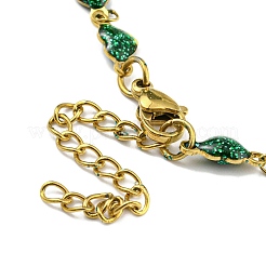 Enamel Heart Link Chain Bracelet&nbsp;BJEW-A142-03G