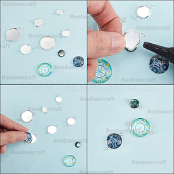 60Pcs 304 Stainless Steel Cabochon Connector Settings&nbsp;STAS-BBC0009-57A