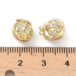 Brass Micro Pave Cubic Zirconia Pendants&nbsp;KK-L260-22G