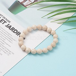 Natural Fossil Bead Stretch Bracelets&nbsp;BJEW-K212-C-015