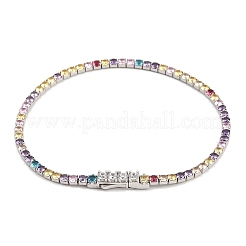 925 Sterling Silver Micro Pave Cubic Zirconia Tennis Bracelets for Women&nbsp;BJEW-C117-01B-P01