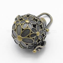 Brass Rack Plating Cage Pendants&nbsp;KK-F722-33AB-RS