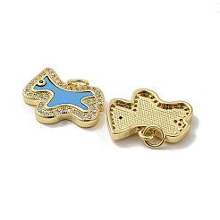 Brass Micro Pave Cubic Zirconia Pendants&nbsp;KK-H457-04G-01