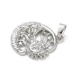 Brass Micro Pave Cubic Zirconia Pendants&nbsp;KK-P334-07P