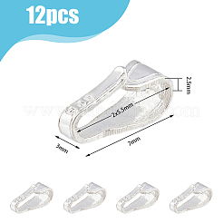 12Pcs 925 Sterling Silver Snap on Bails&nbsp;STER-HY0001-01B
