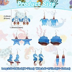 7 Pairs 1 Styles Acrylic Dangle Earrings&nbsp;EJEW-CJ0001-06