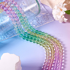 2 Strands Baking Paint Transparent Glass Beads&nbsp;DGLA-TA0001-20F