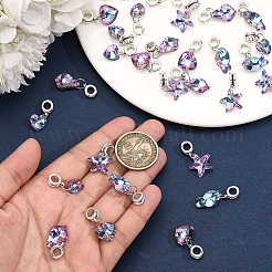 30Pcs 5 Styles Electroplated Glass European Dangle Charms&nbsp;PALLOY-ME00035