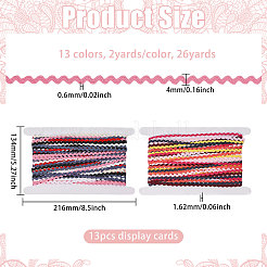 26Yards 13 Colors Polyester Wave Bending Fringe Trim&nbsp;OCOR-GL0001-47