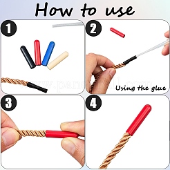 40Pcs 4 Colors Alloy Cord End&nbsp;FIND-GF0008-47A