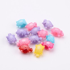 Large Hole Opaque Craft Style Acrylic Tortoise European Beads&nbsp;X-SACR-R697-M64