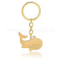 6Pcs Whale Stainless Steel Pendants Keychain&nbsp;KEYC-BBC0001-12A