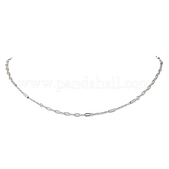 2.5MM 304 Stainless Steel Column Link Paperclip Chain Necklaces&nbsp;NJEW-JN05832