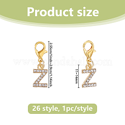 26Pcs 26 Styles Alloy Crystal Rhinestone Pendant Decorations&nbsp;HJEW-DC00138
