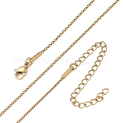 10Pcs 1MM 304 Stainless Steel Box Chain Necklaces&nbsp;NJEW-G203-07G