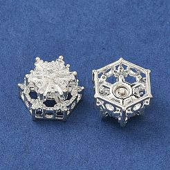 Brass Clear Cubic Zirconia Beads&nbsp;KK-D228-21S