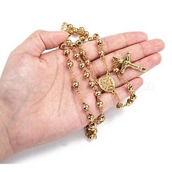 Men's Rosary Bead Necklace with Crucifix Cross&nbsp;NJEW-I011-6mm-08