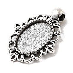 Tibetan Style Alloy Pendant Cabochon Settings&nbsp;X-TIBEP-N003-31AS