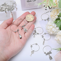 23Pcs 23 Styles Brass Wine Glass Charms&nbsp;AJEW-GL00003