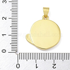 Rack Plating Brass Pave Shell Flat Round Heart Pendants&nbsp;KK-Z063-13G-02