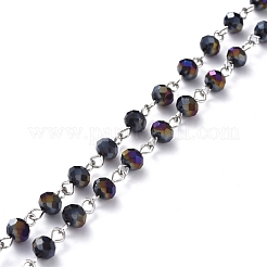 Handmade Electroplate Glass Beaded Chains&nbsp;AJEW-JB00528