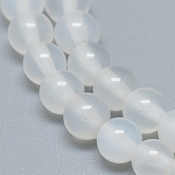 Natural White Agate Beads Strands&nbsp;G-D0005-27-4mm