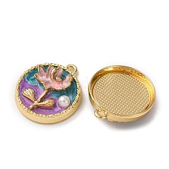 Light Gold Tone Alloy Enamel Pendants&nbsp;ENAM-B028-35KCG-03