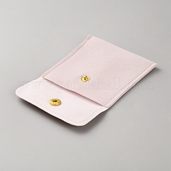 Square PU Leather Jewelry Packaging Bags with Snap Button&nbsp;ABAG-WH0100-08A