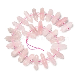 Natural Rose Quartz Double Terminated Point Beads Strands&nbsp;G-H069-B17-01