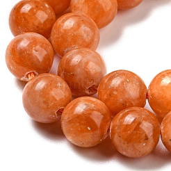 Natural Orange Calcite Dyed Beads Strands&nbsp;G-P503-8MM-11