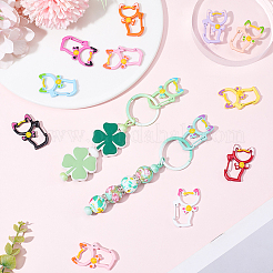 13Pcs 13 Colors Baking Paint Zinc Alloy Enamel Locking Carabiner&nbsp;FIND-SC0021-06
