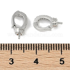 Brass Micro Pave Clear Cubic Zirconia Fold Over Clasps&nbsp;KK-I719-32P