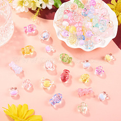 100Pcs 5 Styles Animals Transparent Acrylic Beads&nbsp;OACR-TA0005-02