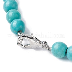 Dyed Synthetic Turquoise Arch Beaded Bib Necklaces&nbsp;NJEW-P279-01B