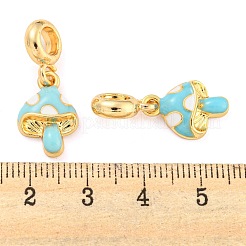 Rack Plating Alloy Enamel Mushroom European Dangle Charms&nbsp;FIND-B034-18G-02