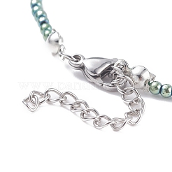 Round Glass Beaded Necklace for Women&nbsp;NJEW-JN03821-03