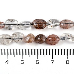 Natural Black Gold Rutilated Quartz Beads Strands&nbsp;G-P497-01A-16