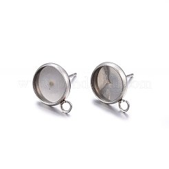 Non-Tarnish 304 Stainless Steel Stud Earring Settings&nbsp;X-STAS-H467-08P-12mm