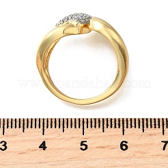 Brass Micro Pave Cubic Zirconia Cuff Rings&nbsp;RJEW-D313-07PG