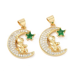 Brass Micro Pave Cubic Zirconia Pendants&nbsp;KK-H441-23G