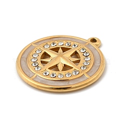 304 Stainless Steel with Crystal Rhinestone Enamel Pendants&nbsp;STAS-G358-21G