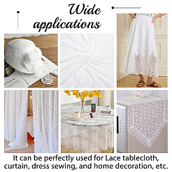 Flower Pattern Nylon Lace Fabric&nbsp;OCOR-WH0092-20A