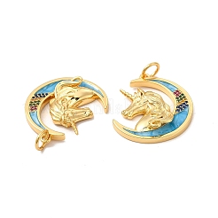 Rack Plating Brass Micro Pave Cubic Zirconia Pendants&nbsp;KK-A177-14G