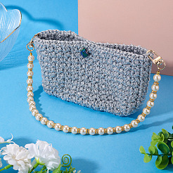 Round Plastic Imitation Pearl Beads Bag Extender Chains&nbsp;HJEW-TAC0082